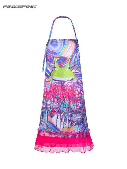 Rock Frog Y3K Lace-Rivet Punk Apron Skirt – Hot Girl Statement Layer