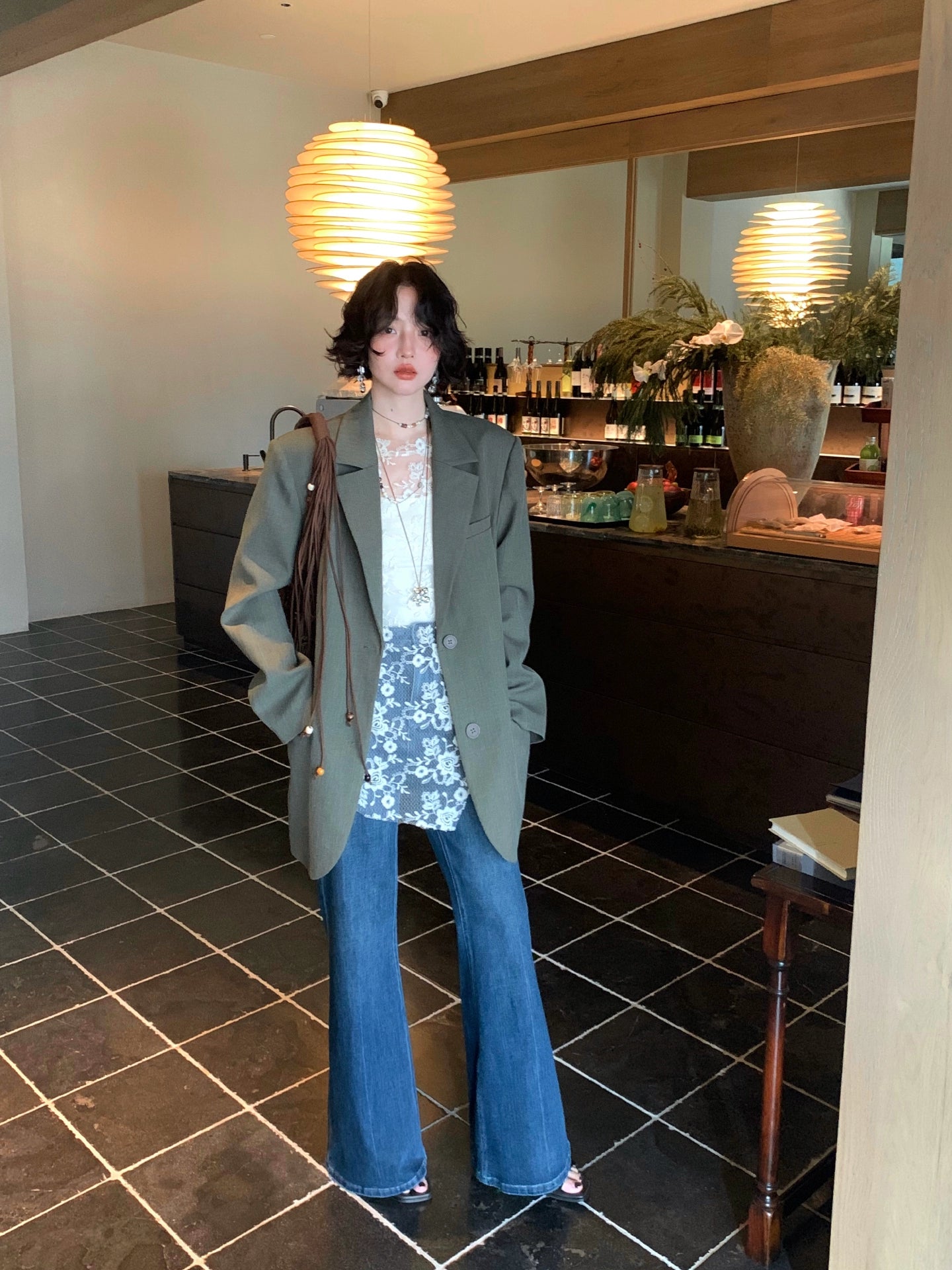 High-Waisted Straight-Leg Stretch Jeans – Hong Kong Retro Autumn Essential