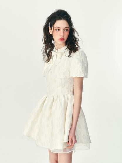 New Chinese Style White Dress