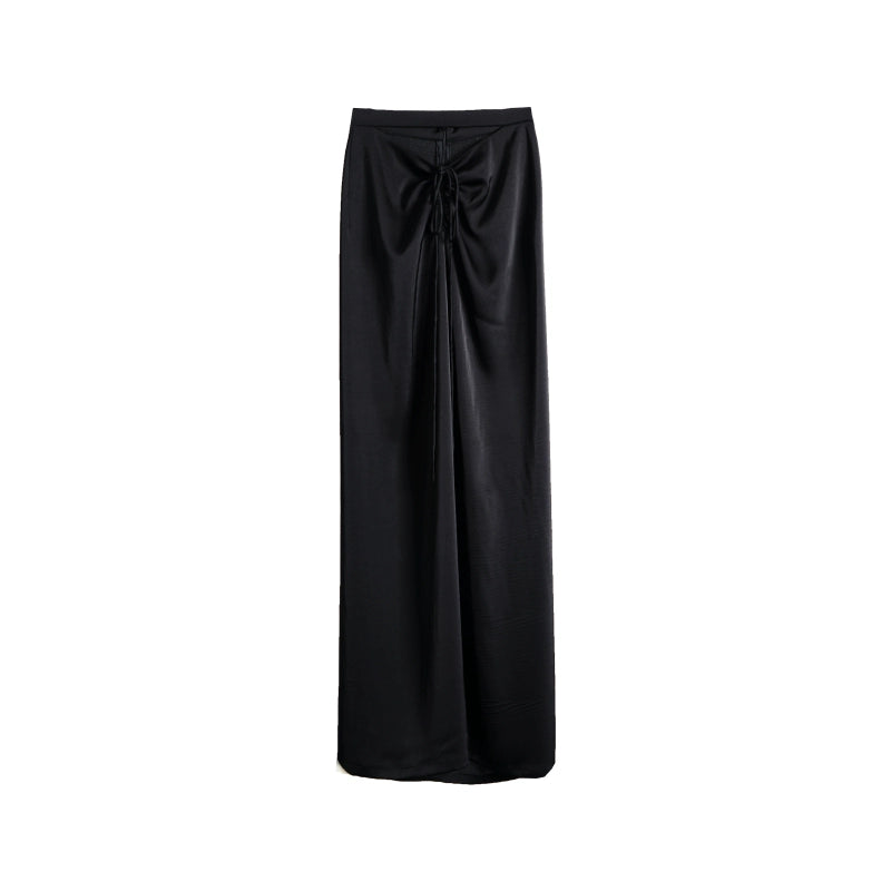 Satin Slim Fit Black Skirt: Autumn