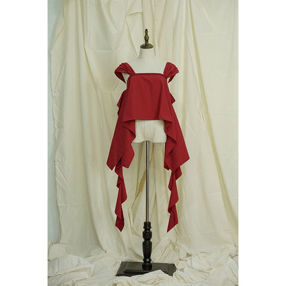 Red Gown Three-Piece Autumn Set