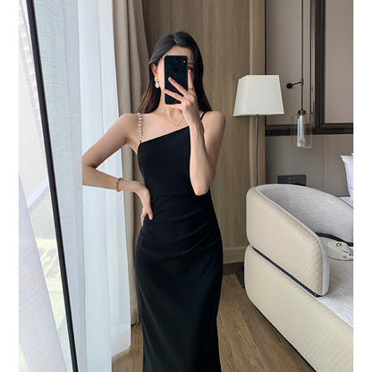 Elegant Split Black Dress - Summer