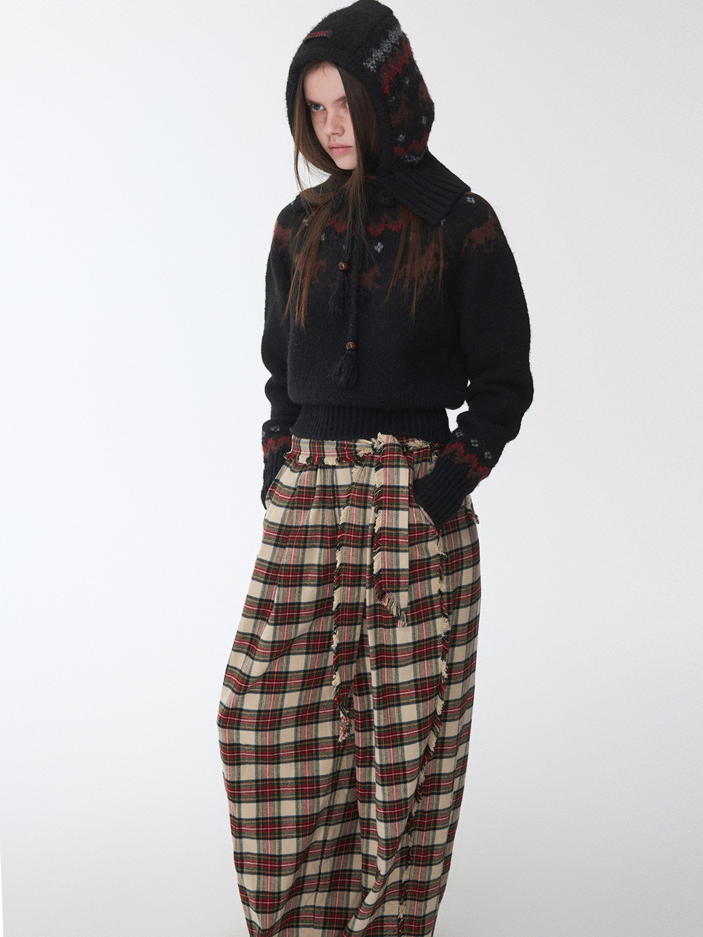 Fair Isle Pony Raglan Knit Sweater
