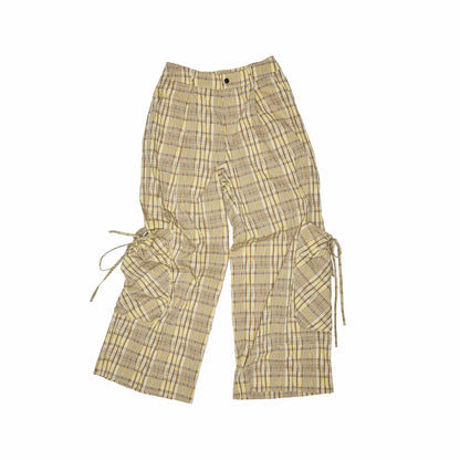 Plaid Hoodie & Wide-Leg Pants Set