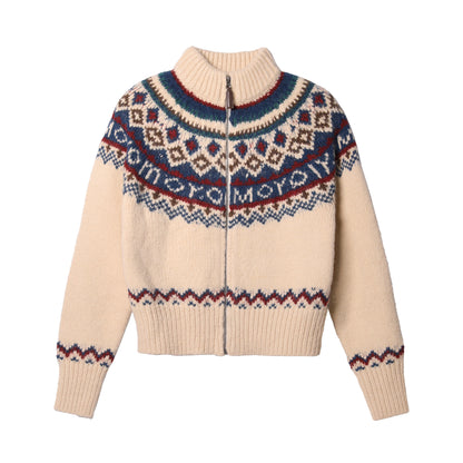 Thickened High Neck Knit Cardigan