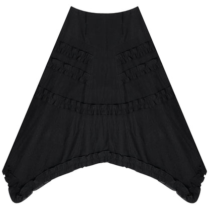 Irregular Lace Dress | High Waist Slim Fit Retro Black Design for Summer