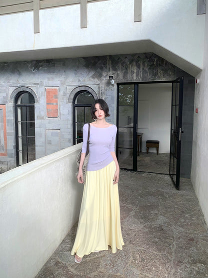 French Vintage Bardot Knit Top