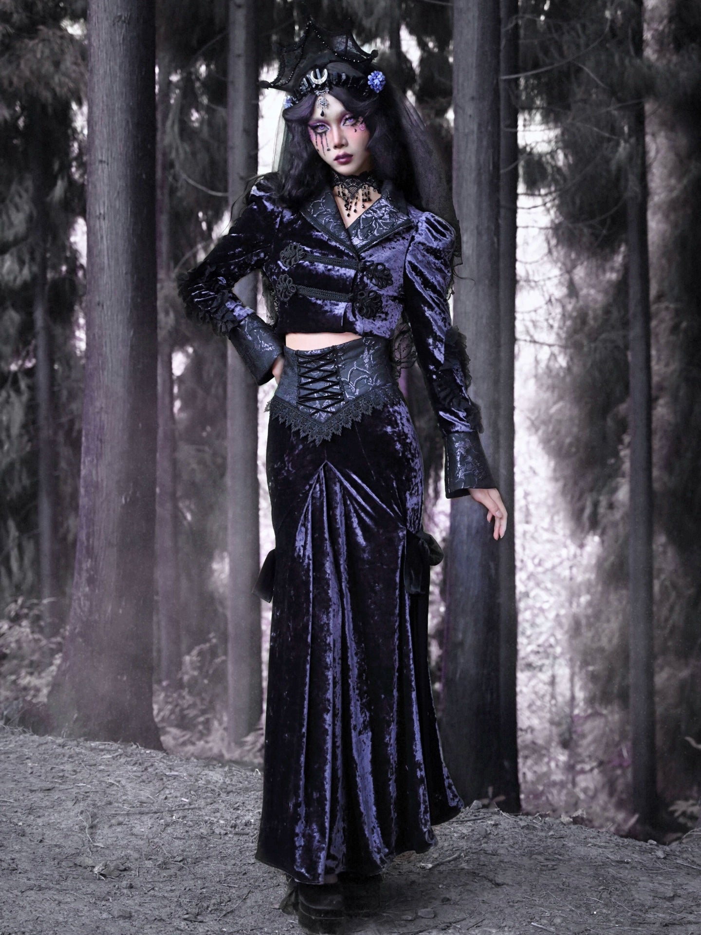 Luna Ritual Velvet Fishtail Skirt