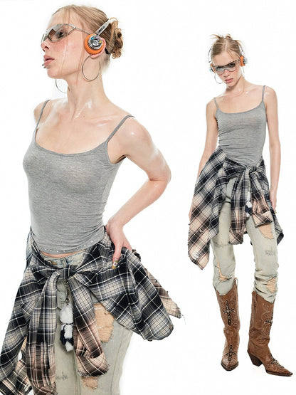 Rivet Hem High-Stretch Camisole – Tight & Alluring Pure-Style Babes Top