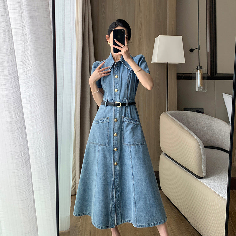 Blue Denim Dress 2023 Summer