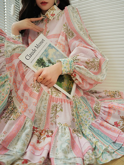 3D Embroidery Print Mini Dress – French Girly Retro Vibe