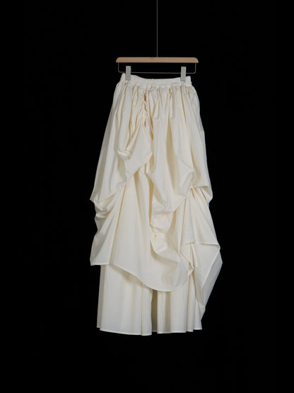 Pleated Retro Style Puffy Skirt: Autumn