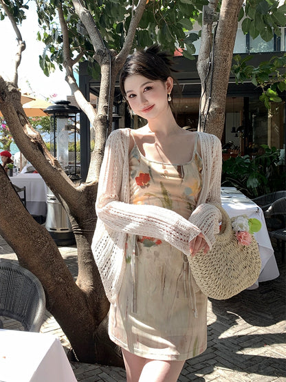 【Versatile Cardigan】 Pure Desire Long-Sleeve Knit Sunscreen Jacket - Women's Summer Shawl Outerwear