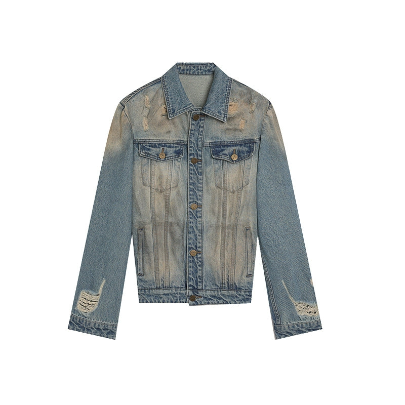 [Western Cowboy] Distressed Denim Jacket & Pants Set - Women's Autumn Style