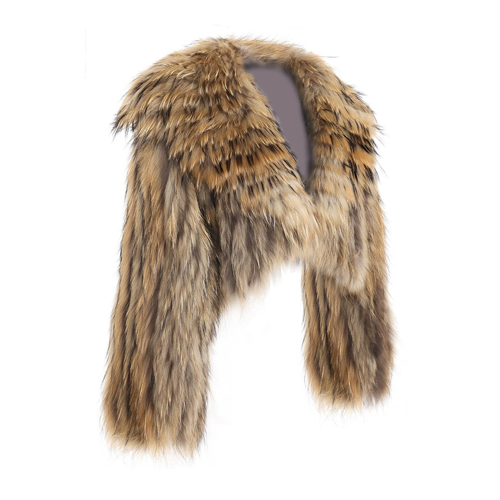 Drawstring Rabbit Fur Coat Gradient Rabbit FUR COAT -Stylish winter outerwear using high -quality ...