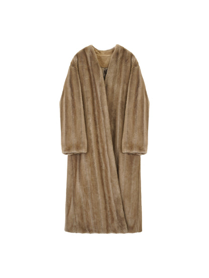 Rong Qi Qing Wan Luxe Long Eco Fur Coat