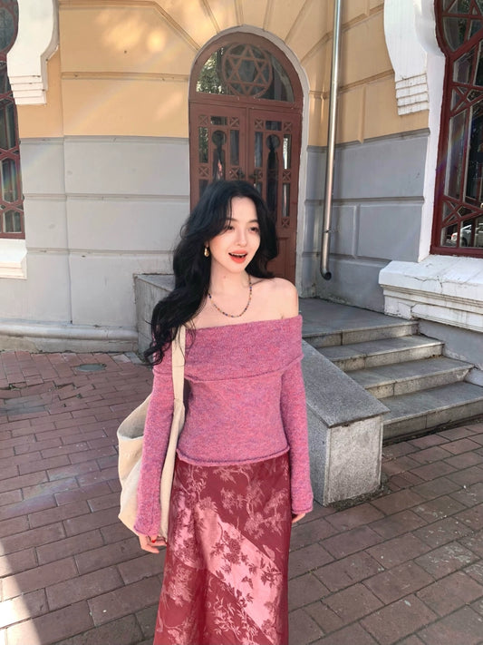 One-Shoulder Knit Sweater Top