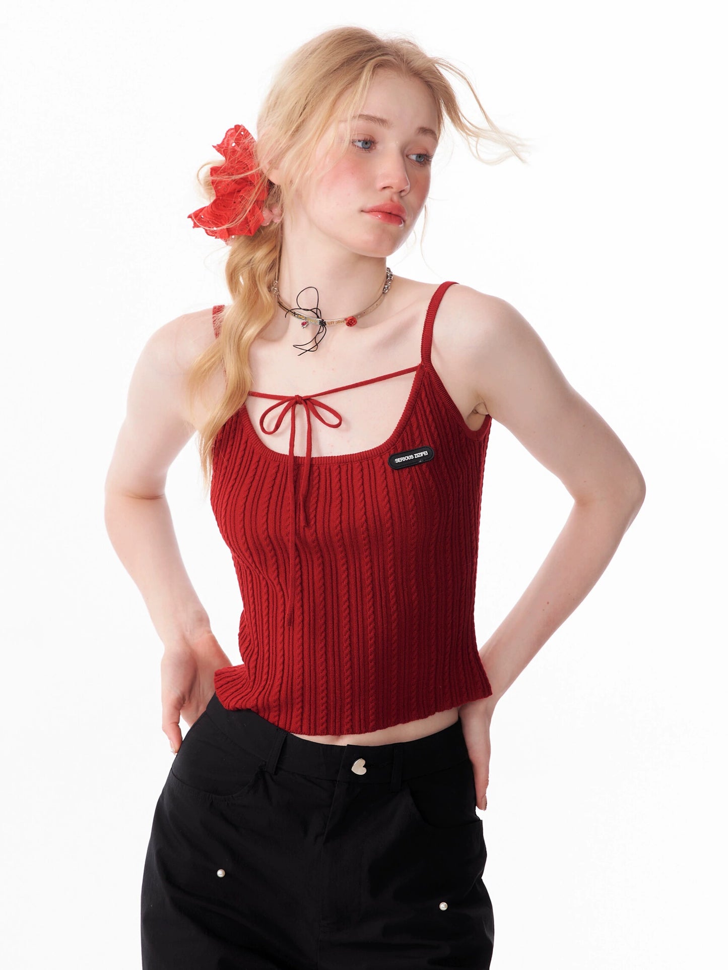 Bow Slim Fit Sleeveless Top | Perfect Layering for Summer Retro Style