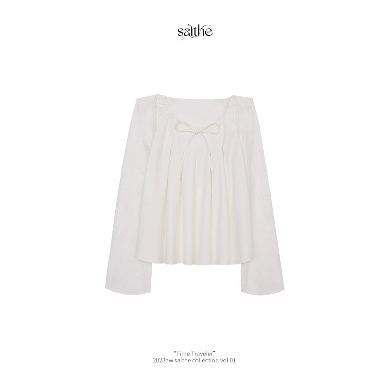 Dawn White Dew Right Angle Shoulder Pleated Top Set