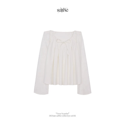 Dawn White Dew Right Angle Shoulder Pleated Top Set