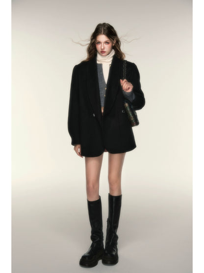 Green Neck Short Wool Suit Coat - Sa Female Lead