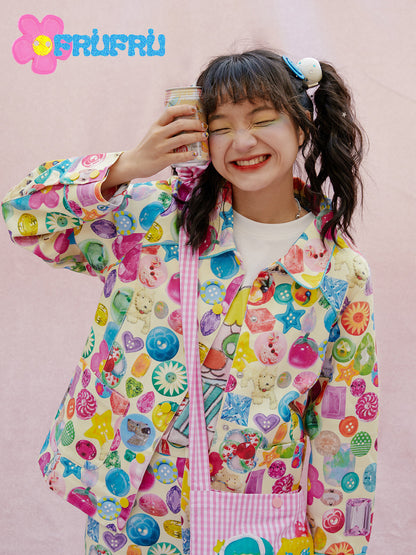 Printed Casual Jacket | Cute Childlike Spring Outerwear
