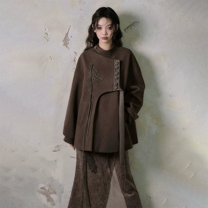 Flowing Fleece Iris New Chinese Short Woolen Coat