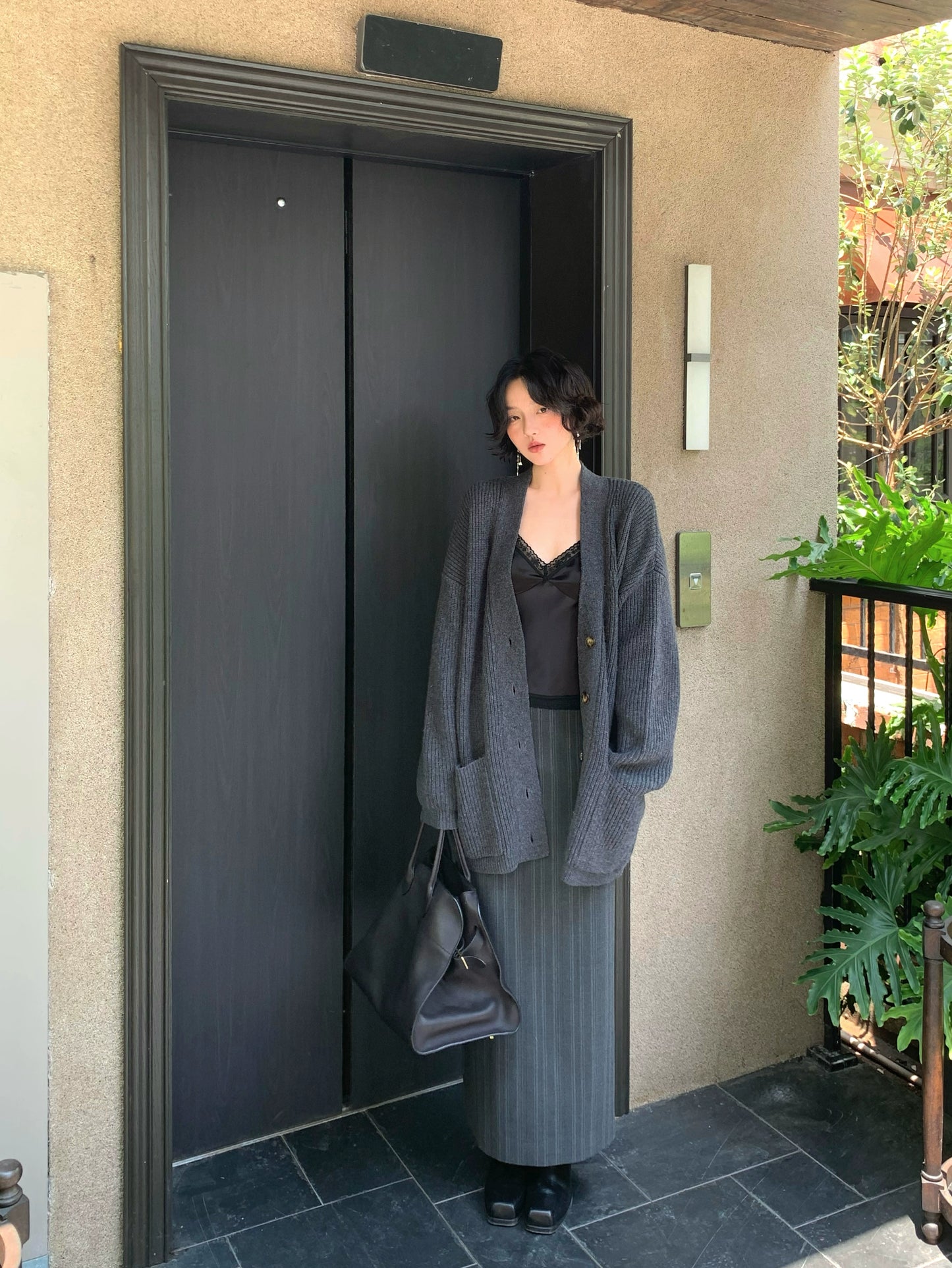 Lazy Daylight Wool-Blend Mid-Length Knit Cardigan Jacket – Hong Kong Retro