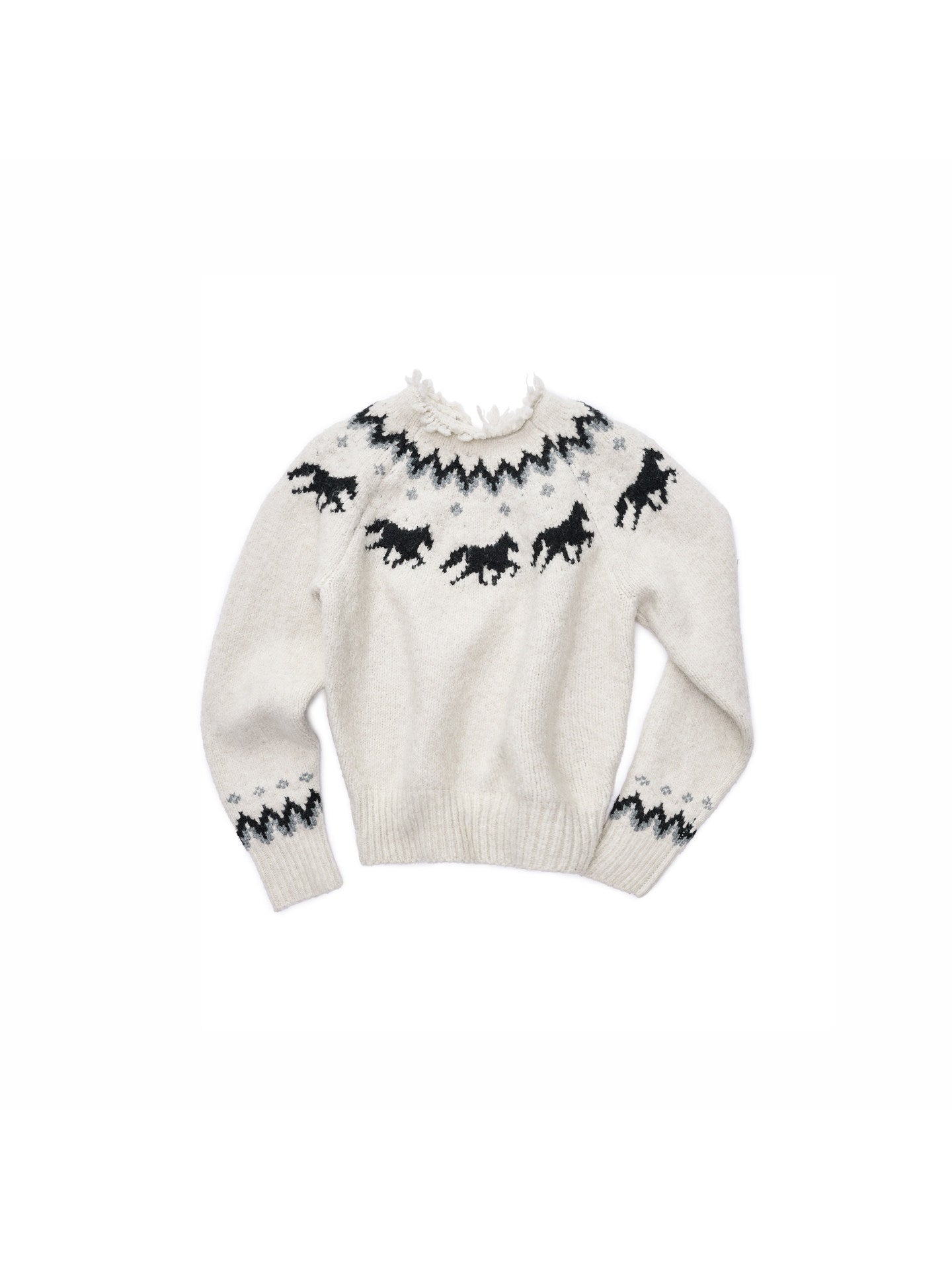 Fair Isle Pony Raglan Knit Sweater
