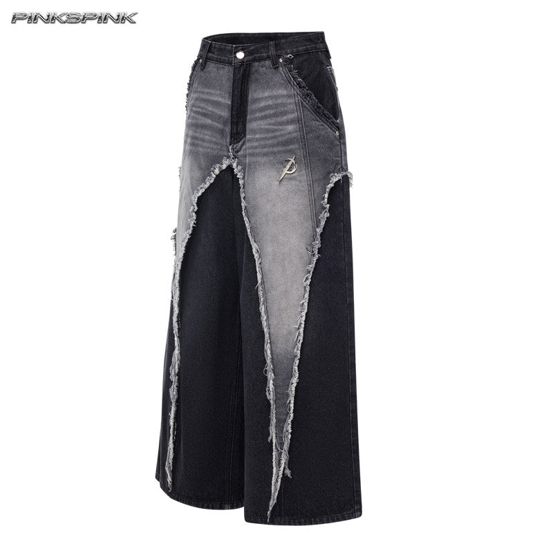 Electric Moon Deconstructed Skirt-Pants Hybrid – Punk Y2K Denim