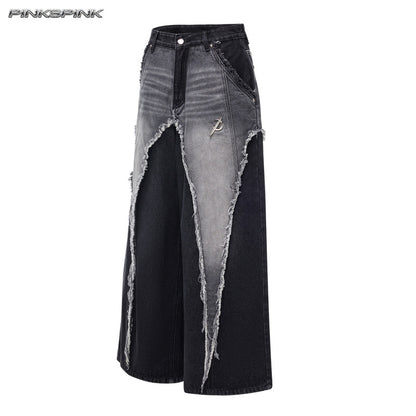 Electric Moon Deconstructed Skirt-Pants Hybrid – Punk Y2K Denim