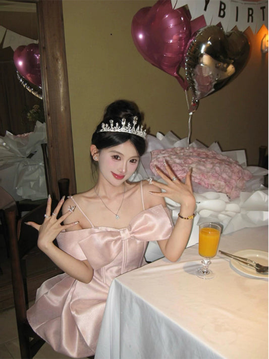 Pink Fishbone Suspender Dress – Princess Mini Birthday Party Dress