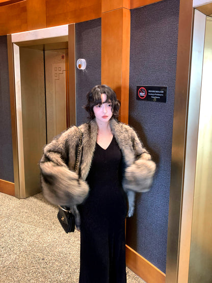 Luxe Long Eco Fur Coat