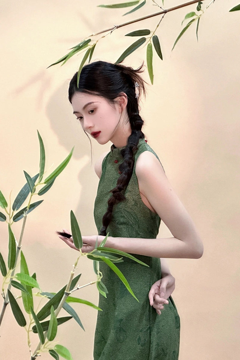 Green Vintage Qipao Dress