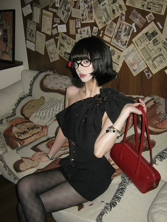 Black Diamond Bow Dress – Luxe Rich Daughter’s Party Gown