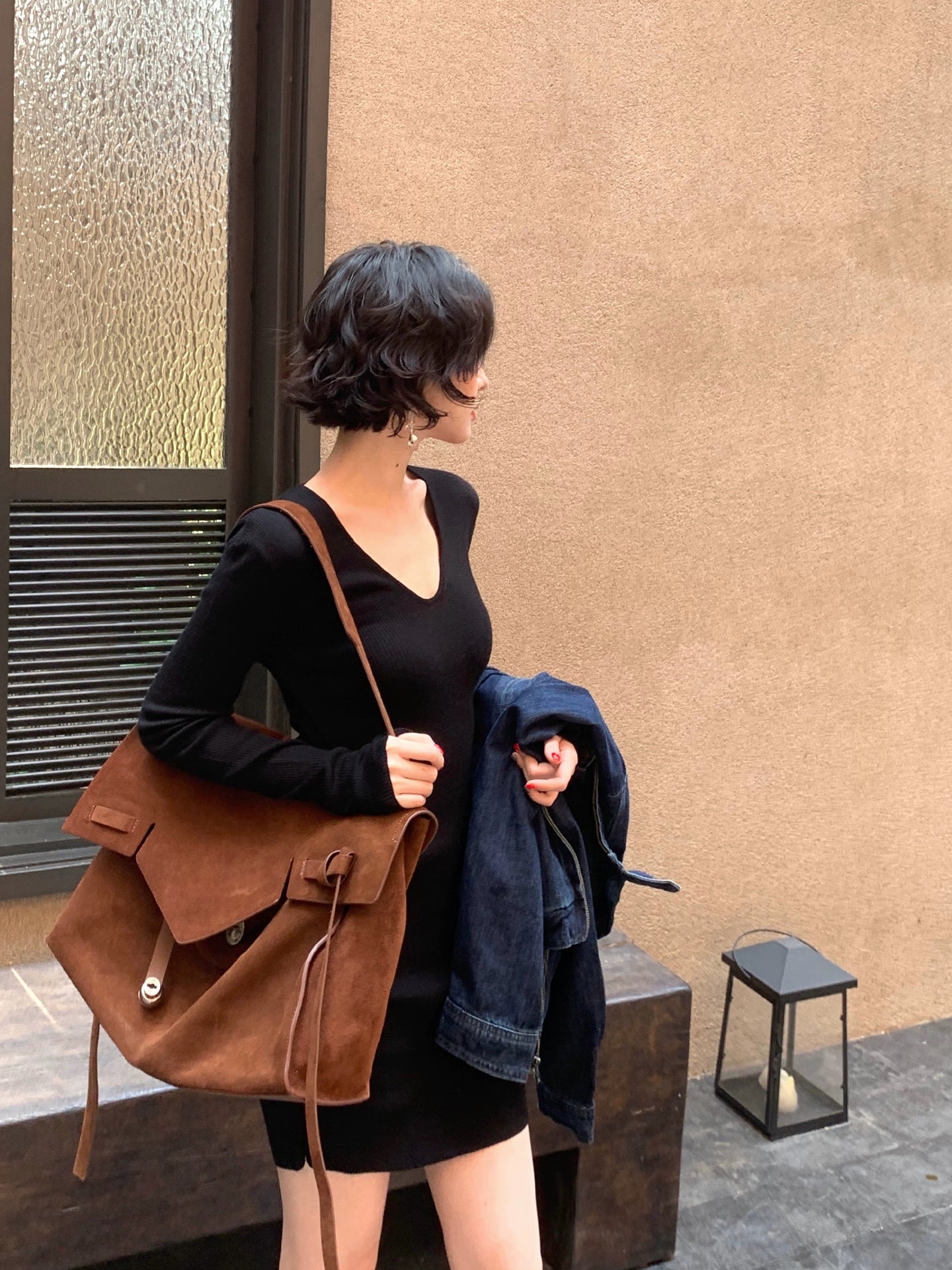 Fine Wool-Blend V-Neck Knit Inner Dress – Hong Kong Retro Fall Collection