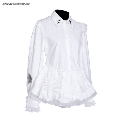 Electric Punk Ballet Lolita Lace Puff Skirt Shirt Set