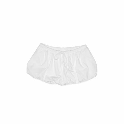 Drawstring Bubble Hem Mini Skirt