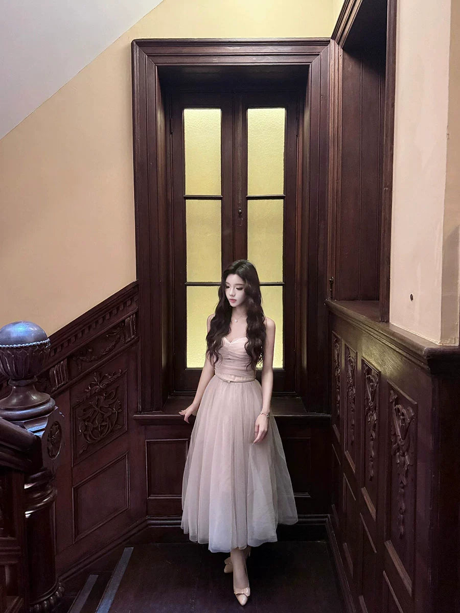 French Princess Slip Dress – Luxe Mesh Birthday Party Gown