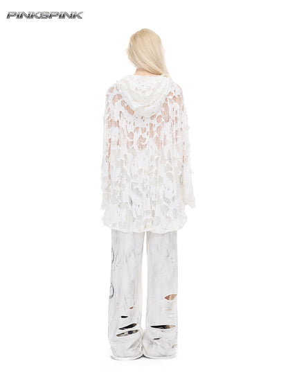 Electric Moon Distressed Coated Flared Sweatpants – Unisex Y2K Rock Fit