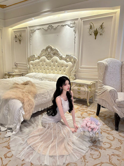 Beaded Luxury Slip Dress – High-End Birthday Party Gown