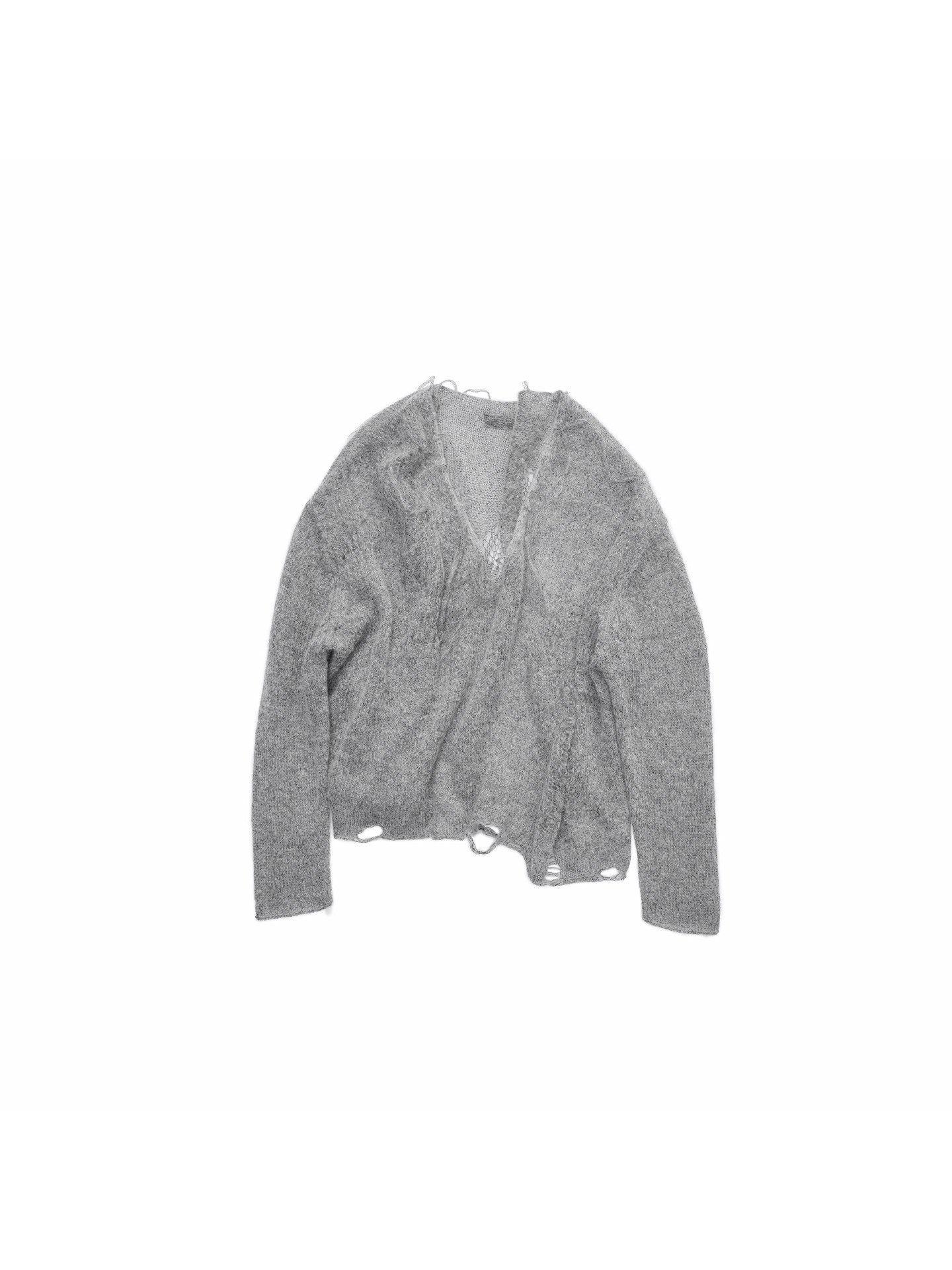 Star Cutout V-Neck Mohair Sweater