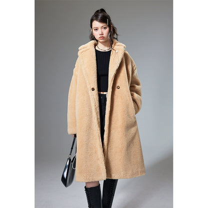 Teddy Bear - Mid-Length Lamb Hair Coat