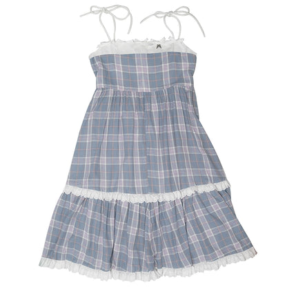 Bow Tie Plaid Swing Dress