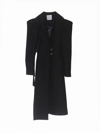 Heavyweight Black Woolen Long Coat