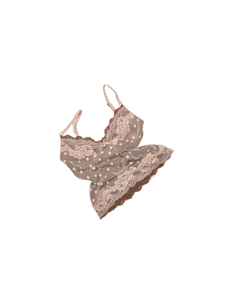 Double Polka Dot Lace Camisole – Sleeveless Inner or Outer Layer