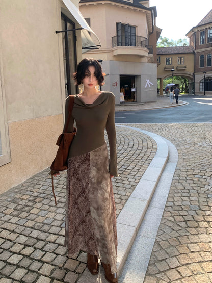 Oz Enchantment Two-Piece Patchwork Swing Skirt & Slip Dress Set – Retro Fall