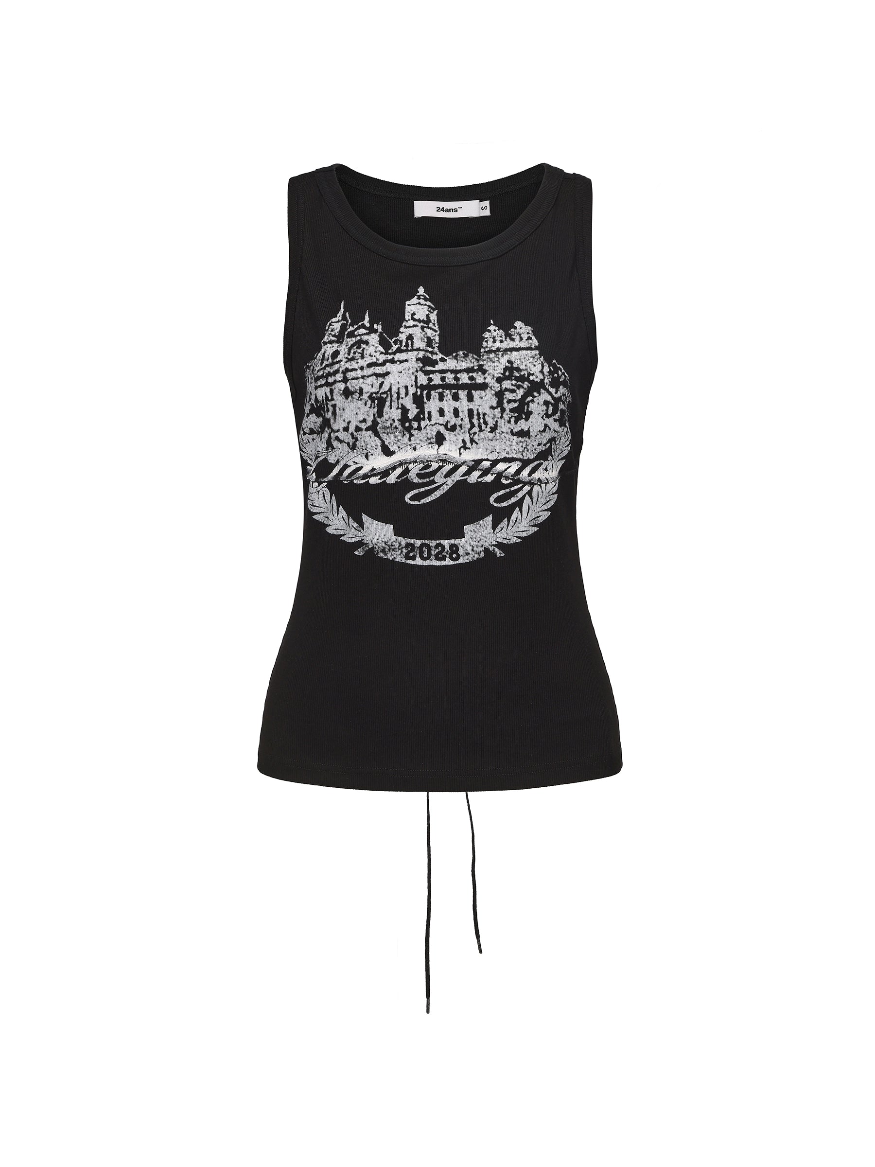 Castle Print Vest Top with Exposed Back | Light Punk Style Since 2019