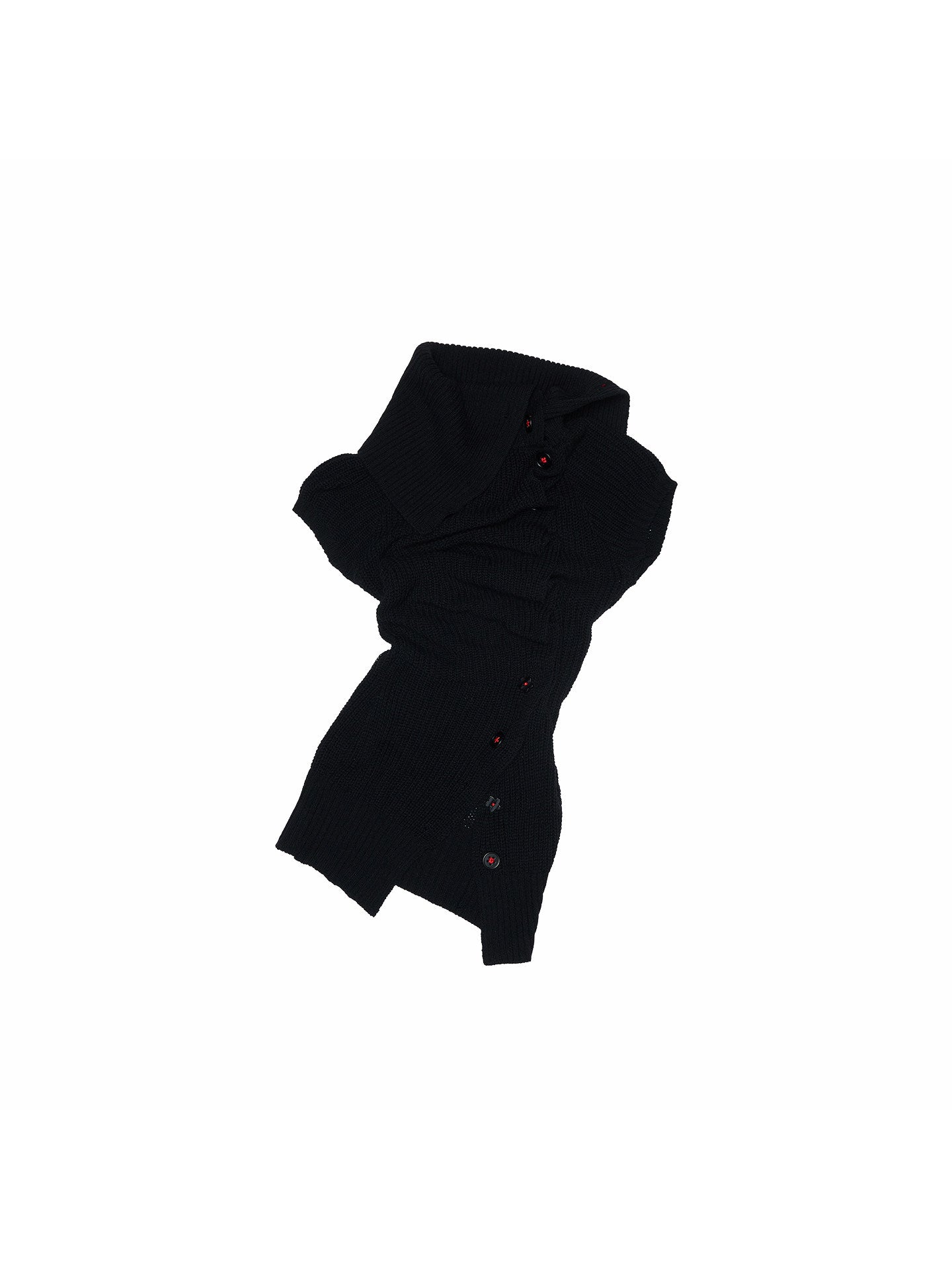 Asymmetric Turtleneck Knit Cardigan
