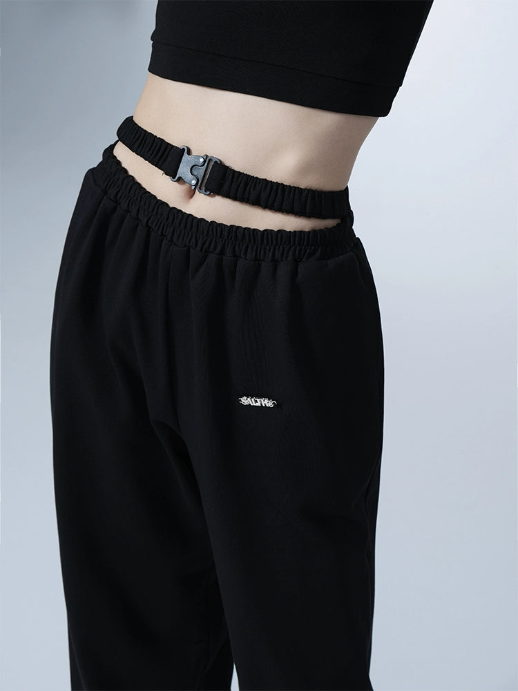 Black High Waist Wide Leg Sports Functional Pants